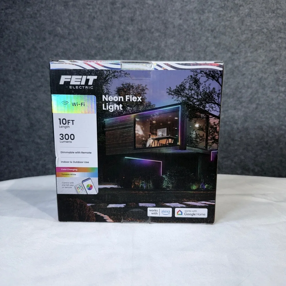 FEIT ELECTRIC Neon Flex Light 10FT RGB Wi-Fi‎ Dimmable Remote Control Smart